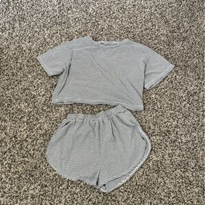 Striped Black and White Off-Shoulder Top